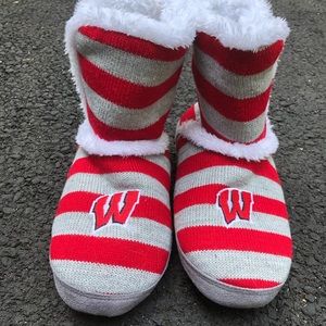 University of Wisconsin fluffy slippers/boots